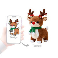 Boîte-cadeau de Noël OEM ODM Elk Logo personnalisé Animal en peluche fait main en coton PP Peluche super douce Kawaii Fabricant de cadeaux