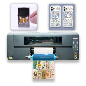 Kleine A3 Formaat Uv-Kristallen Sticker Printer Voor Uv Dtf Printer I1600 2-Head Press Warmteoverdracht Printer