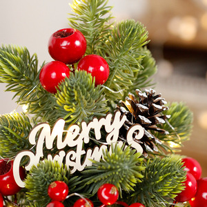 Hot Sale <b>Small</b> Potted <b>Christmas</b> Tree Set Pine Foliage Berries Pinecones Holiday Indoor Table Display <b>Decor</b> Ornaments - Product Image 6