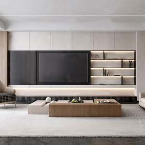 Mueble de TV Moderno de Lujo para Sala de Estar con Diseño Innovador, Barra de Luz Integrada y Elegante Gabinete para TV Incorporado - Product Image 4