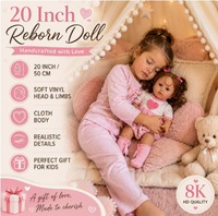 Nouvelle poupée reborn réaliste de 50 cm, corps entièrement en vinyle souple, jouet pour enfants