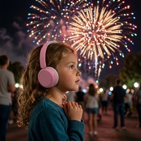 Auriculares Inalámbricos con Cancelación Activa de Ruido, Auriculares con Volumen Limitado y Micrófono HD para Aprendizaje en Línea, Viajes en Avión, Regalo