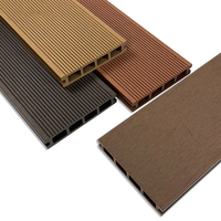Revêtement de terrasse en WPC durable pour l'extérieur, imperméable, antidérapant et résistant aux intempéries, avec des lignes droites sur les deux côtés