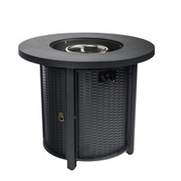 [Stock US] Table de feu au propane moderne en acier noir thermolaqué de 30 pouces avec foyer de 40 000 BTU, livraison rapide, MOQ US 1