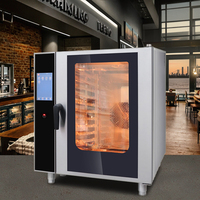 Four à vapeur combiné commercial Energy Star, distribution de vapeur à 360°, nettoyage automatique, écran tactile numérique, 9,4 kW, cuisson commerciale