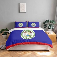 Ensemble de couvre-lit en coton à motif de drapeau national personnalisé, 3 pièces, plusieurs choix de tailles pour la décoration de la maison et des dortoirs universitaires