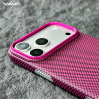 Étui de téléphone de luxe ultra-fin en fibre de carbone VAWI B342, design professionnel pour iPhone 18 17 Pro Max, coque magnétique en fibre d'aramide