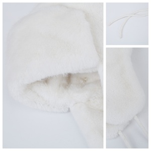 Cappello Aviatore Personalizzabile in Finta Pelliccia Bianca |   Cappello Invernale <span class=keywords><strong>Russo</strong></span> Imbottito con Paraorecchie per Sci - Product Image 4