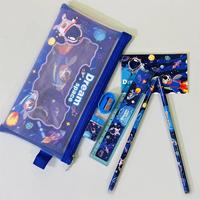 Ensemble de papeterie 2025 pour écolières : règle, taille-crayon en papier et plastique écologiques, design Kawaii pour enfants