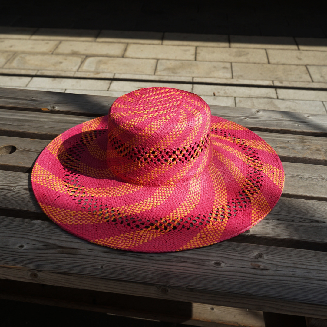 Women Ladies Summer Beach Orange Hot Pink Color Blocking  display picture 1