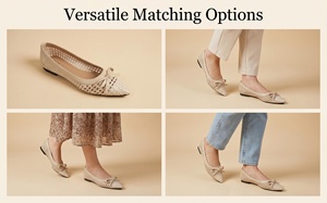 Mocassini da donna Minglian alla moda primaverili con <span class=keywords><strong>punta</strong></span> affusolata, traspiranti, in tessuto, con fiocco, in PU leggero, per l'ufficio e l'uso quotidiano estivo - Product Image 5