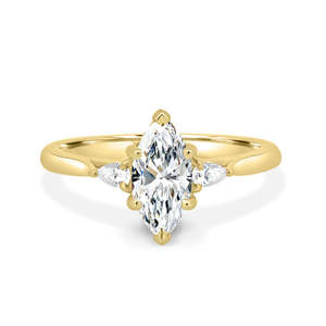 Vente en gros de bagues de fiançailles à halo caché en diamant de laboratoire de taille marquise, bagues de solitaire de designer en or pur 18 carats pour fournisseur en gros - Product Image 5