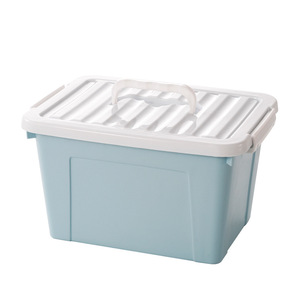 Boîte de rangement en plastique rectangulaire avec couvercle, organisateur portable de grande capacité pour jouets, rangement de chambre à coucher, armoire, JS-SN811 - Product Image 2