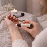 Flacon roll-on d'huile essentielle pure à la lavande et au tea tree pour le sommeil et la relaxation - Aromathérapie pressée à froid