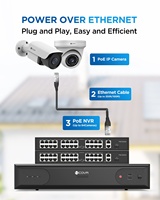 Sistema de Seguridad CCTV Comercial de 64 Canales, 4K, Detección de Personas y Vehículos con IA, 24 Cámaras Tipo Domo/Bullet, Disco Duro de 16 TB, Videovigilancia