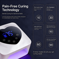 Lampe à ongles UV LED professionnelle rechargeable haute puissance, sans fil, séchage rapide, faible bruit, portable, pour usage domestique et en salon