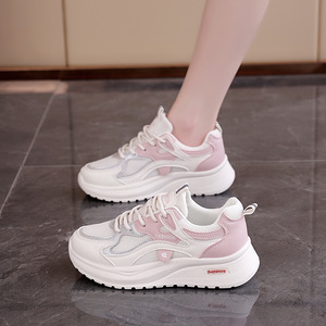 <span class=keywords><strong>Sneakers</strong></span> con Tacco Alto Traspiranti in Rete con Lacci per Donne 2025 Nuova Primavera Autunno Scarpe Leggere da Corsa per Studentesse delle Scuole Medie - Product Image 4
