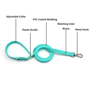 Ingrosso Logo personalizzato colori PVC collare per cani guinzaglio piombo impermeabile mani libere guinzaglio cane - Product Image 4