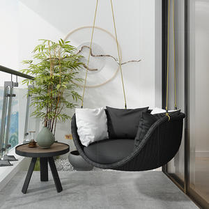 Fauteuil suspendu d'extérieur pour loisirs, siège tressé pour balcon intérieur, chaise en métal pour terrasse, chaise à <span class=keywords><strong>bascule</strong></span> nordique individuelle - Product Image 1