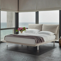 Cadre de lit de luxe design italien Queen-Size Ensemble de meubles de chambre à coucher en acier inoxydable de haute qualité, inclinables et souples