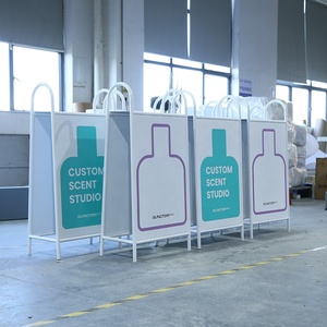 Double-Sided A-Frame Sidewalk Sign Stand Metal Pavement Advertising <b>Board</b> for Business Outdoor Display - Product Image 4