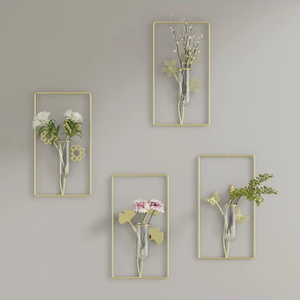 Vase hydroponique mural créatif de luxe nordique, sans perçage, tendance moderne, décoration murale haut de gamme pour salon - Product Image 6