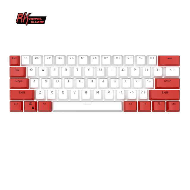 Royal Kludge RK RK61 backlit azerty multicolour chalk 3d german red arabic injection doubleshot 61 keycaps anci pbt