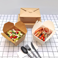 Boîtes à salade jetables écologiques en papier kraft pour la restauration rapide, fabriquées en Chine, avec gaufrage et pelliculage mat