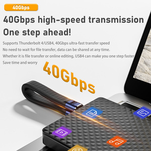 USB4สั้นพิเศษใหม่240W <span class=keywords><strong>USB</strong></span> C TO Type C ตัวผู้หญิง4K FPC ชาร์จเร็ว40Gbps สายเคเบิลข้อมูล5A แจ็กเก็ตพีวีซีสายป้องกันสายถักเปีย - Product Image 4