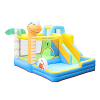 Château gonflable commercial d'extérieur en forme de dinosaure avec toboggan, maison de saut pour enfants pour fêtes et jeux