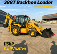 115HP 125HP Backhoe Loader Kontrol Pilot Hidrolik Canggih Excavator Beroda