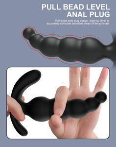 S-hande grandes cuentas Anales de silicona grandes recargable remoto <span class=keywords><strong>Anal</strong></span> masajeador de próstata vibrador largo vibrador Butt Plug para mujeres y hombres - Product Image 5