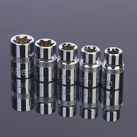 14Pcs Set Soket Torx E dengan Kotak 1/4 3/8 1/2 Inch Drive E4-E24 Kit Soket Bintang Torsi Eksternal