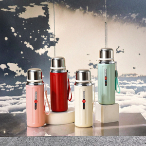 กระติกน้ำสุญญากาศสแตนเลสสตีลสองชั้นแบบพกพา ป้องกันการรั่วซึม สำหรับชาเย็น ดีไซน์ทันสมัย ขายดี เหมาะสำหรับเป็นของขวัญทางธุรกิจ - Product Image 3