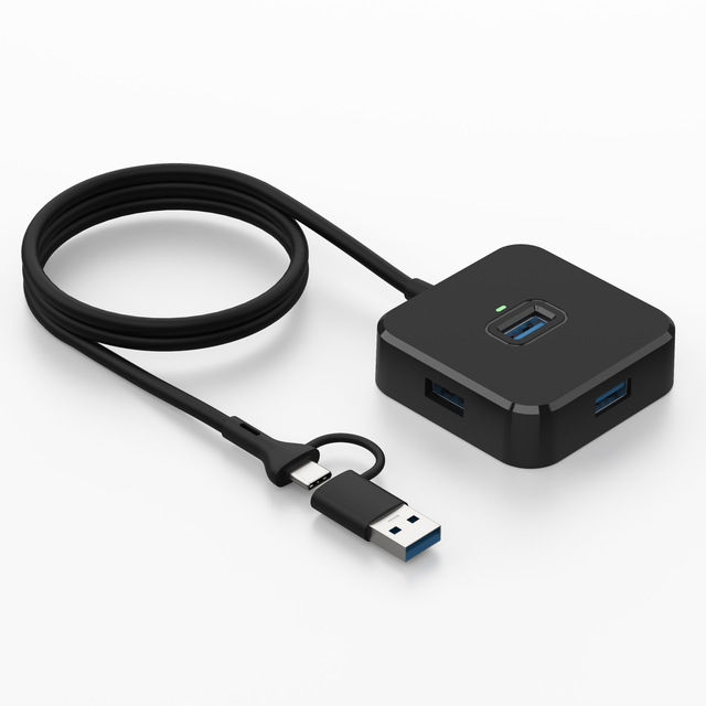 Mini Portable USB 3.0 Hub 4 in 1 Multi-Port HUB with Type C Interface Expansion for U-Disk Hard Disk Gamepad Keyboard Mouse