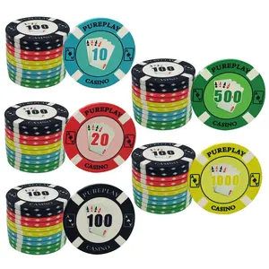 Kaile 제조 업체 10g ept 세라믹 포커 칩 조끼 가격 39mm pokerchips 맞춤형 로고 무료 디자인 샘플 게임