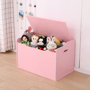 Banc de rangement Austin en bois rose avec charnière de sécurité - Organisateur multifonctionnel pour salle de jeux, pour livres et jouets - Product Image 4