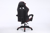 Chaise de gaming et de course en similicuir PU, pivotante, avec système de refroidissement, réglable en hauteur à 2 niveaux par vérin à gaz, pour bureau et domicile, noire, vente en gros à prix abordable