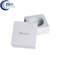 Caja de Regalo de Papel Recubierto Ecológico Blanca, Caja de Cartón Rígido Personalizada con Logotipo, Embalaje para Productos de Cuidado de la Piel o Cosméticos
