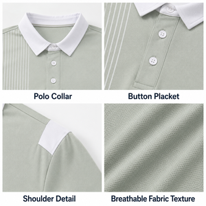 <span class=keywords><strong>Polo</strong></span> de <span class=keywords><strong>golf</strong></span> personnalisé à col blanc et lignes verticales pour hommes, chemises élastiques pour les jours de tournoi junior, vêtements de club OEM ODM - Product Image 5