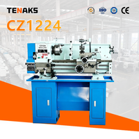 Machine de traitement des métaux de précision manuelle TENAKS CZ1224, petit tour horizontal universel de table, conicité de broche MT5, 530 mm max.