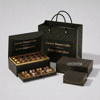Caja Rígida Magnética de Lujo para Regalo de Ramadán con Impresión de Logotipo de Marca Personalizada en Lámina Dorada, con Bolsa de Cinta