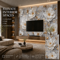 Panel Decorativo de Pared MORLENX 3D con Diseño Floral en PVC UV, Impermeable y Fácil de Limpiar, para Dormitorios y Paredes Decorativas