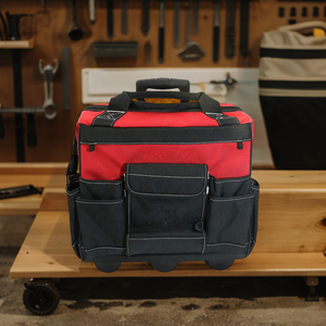18 inch kỹ sư thợ điện thợ mộc Xe đẩy không thấm nước công suất lớn công cụ tổ chức Lưu trữ công cụ túi với bánh xe - Product Image 5