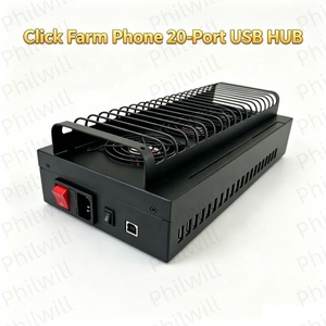 110V 220V Desktop Click Farm 20-Port USB <b>HUB</b> Multiple Mobile Phone Splitter Compatible Management Software 20 USB <b>HUB</b> Chassis - Product Image 2