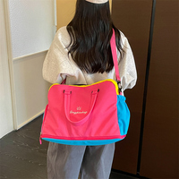 Sac de sport extensible grande capacité avec compartiment à chaussures, sac de sport imperméable tendance pour homme et femme, sac de voyage court et durable