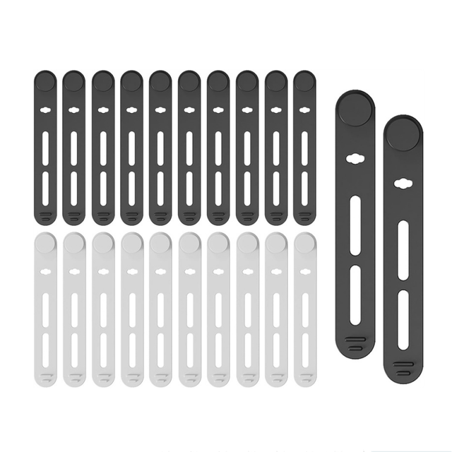 Reusable Cable Ties, Adjustable Silicone Cord Organizer Charger Cord Holder, Charging Cords Earphone Cable Management 80MM