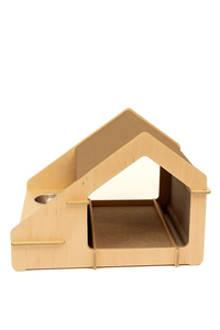 Casetta per Gatti Personalizzata Completamente Smontabile Senza Attrezzi/Colla/Viti Leggera e Resistente Elegante Casetta in Legno per Gatti con Mangiatoia - Product Image 4