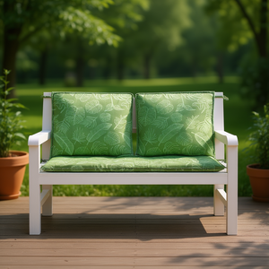 Juego de 2 cojines para banco de jardín, con diseño de hojas verdes, tela Oxford, resistente al agua, extraíble, lavable, para todas las estaciones - Product Image 2