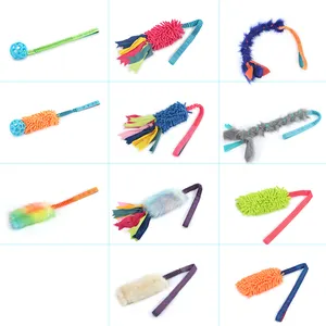 Outdoor Hanging Bungee Dog Tug Toy Rope Retrátil Interactive Dog Toy Plush Fur Dog Bungee Tug Toy